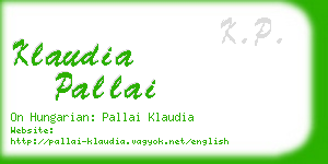 klaudia pallai business card